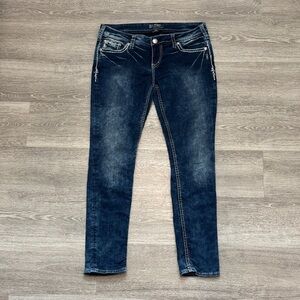 Silver Aiko Flap Skinny Jeans